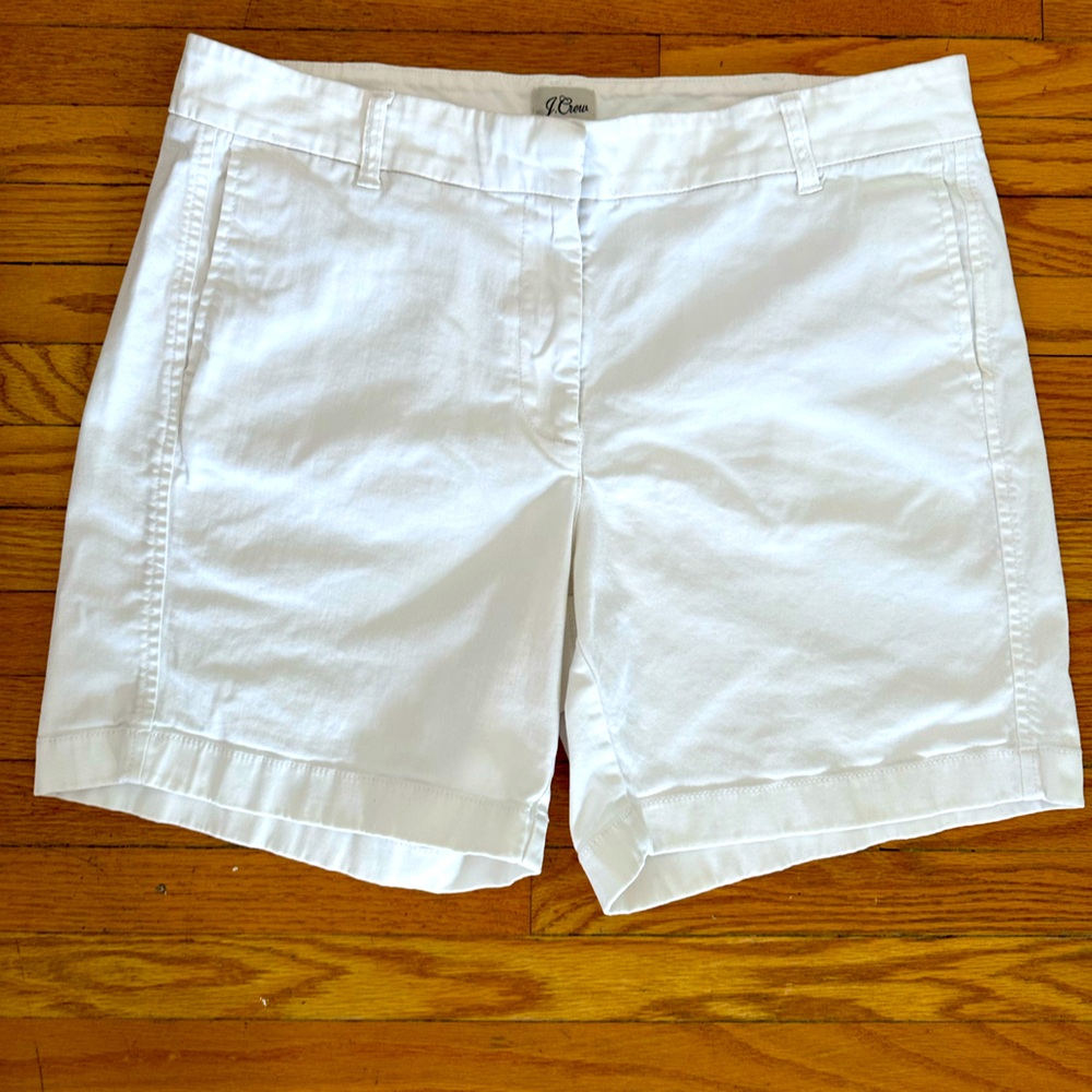 J Crew white cotton shorts size 12